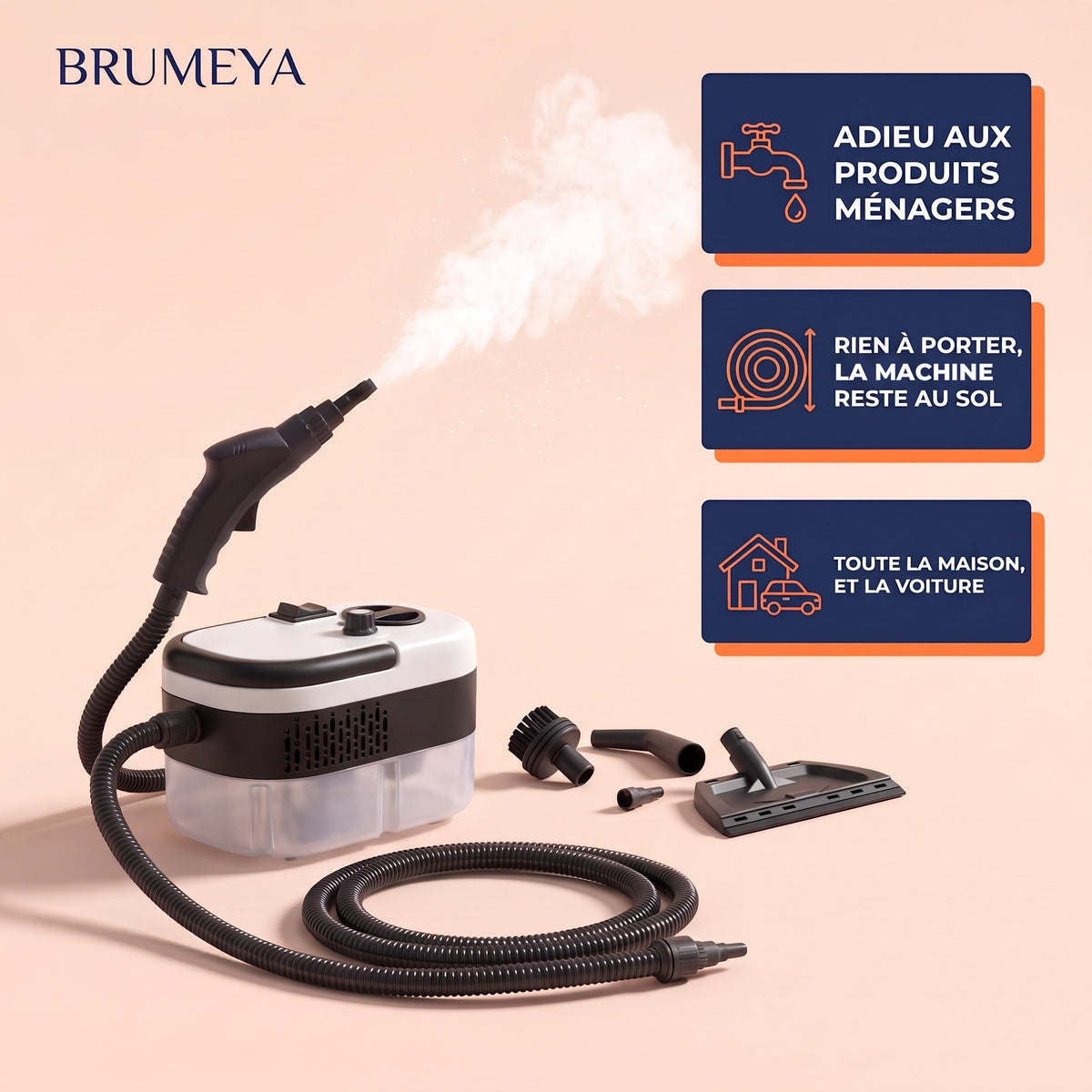 Le Vapeur Pro : voiture, cuisine, salle de bain, avec juste de l'eau