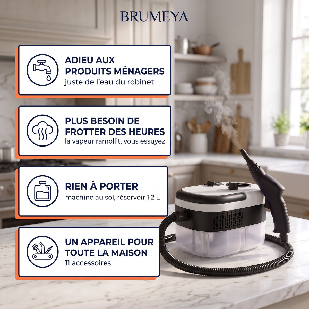 Le Vapeur Pro : voiture, cuisine, salle de bain, avec juste de l'eau